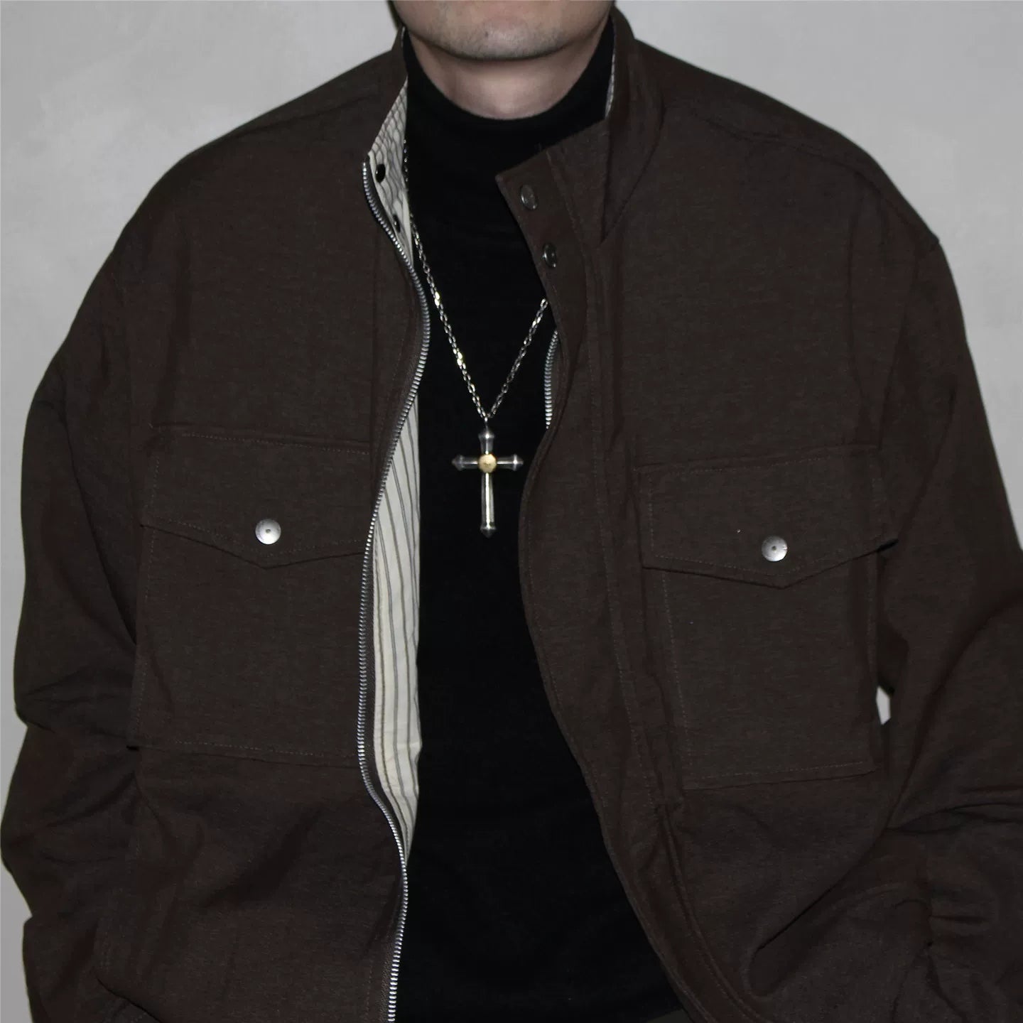 GcBrand Lab Jacket SS26 Retro themed elements, large pocket design, stand up collar jacket jacket jacket