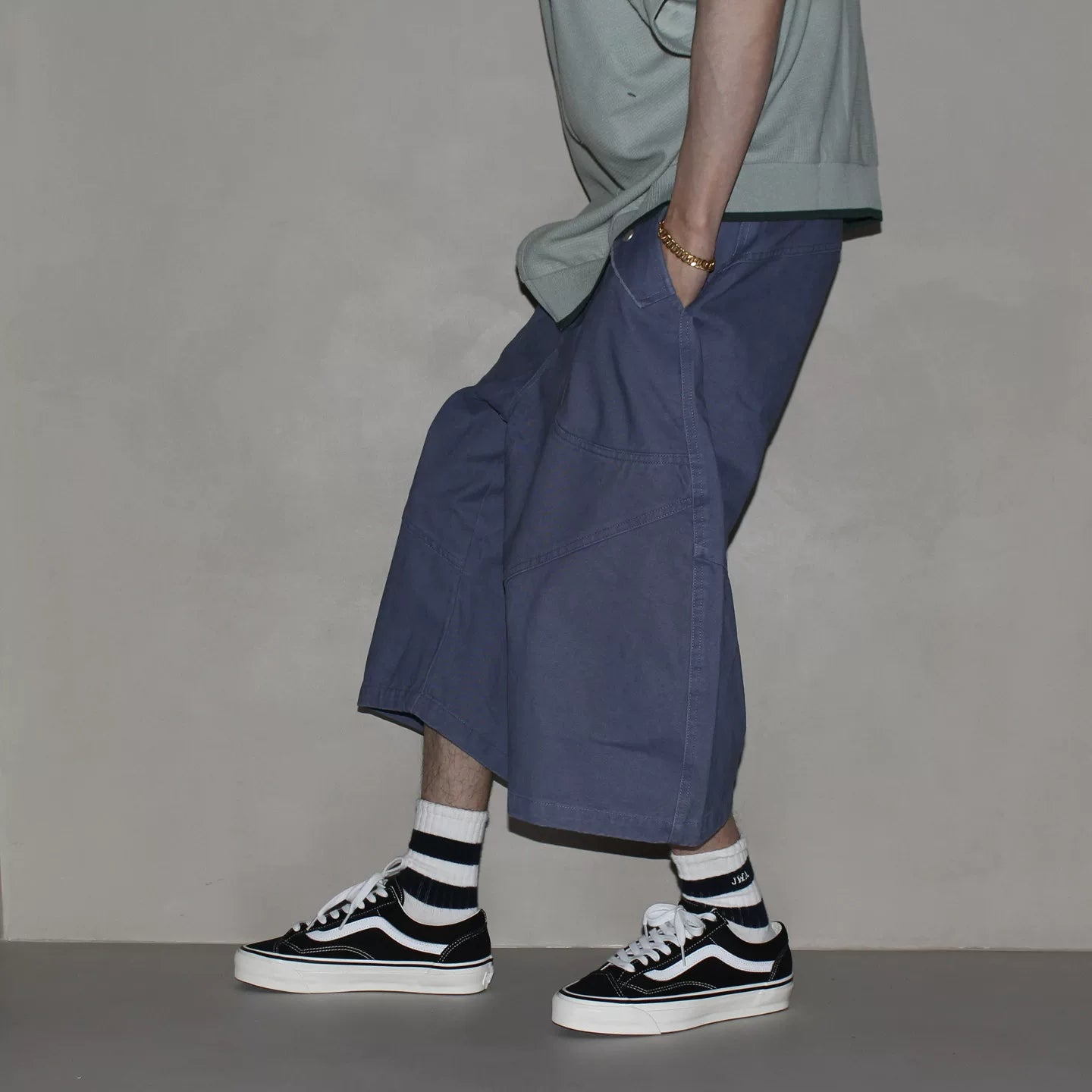 GcBrand SS26 retro themed elements washed and worn design loose straight leg pants workwear cropped pants
