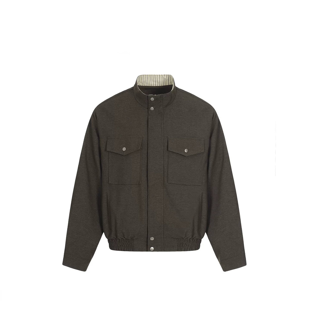 GcBrand Lab Jacket SS26 Retro themed elements, large pocket design, stand up collar jacket jacket jacket