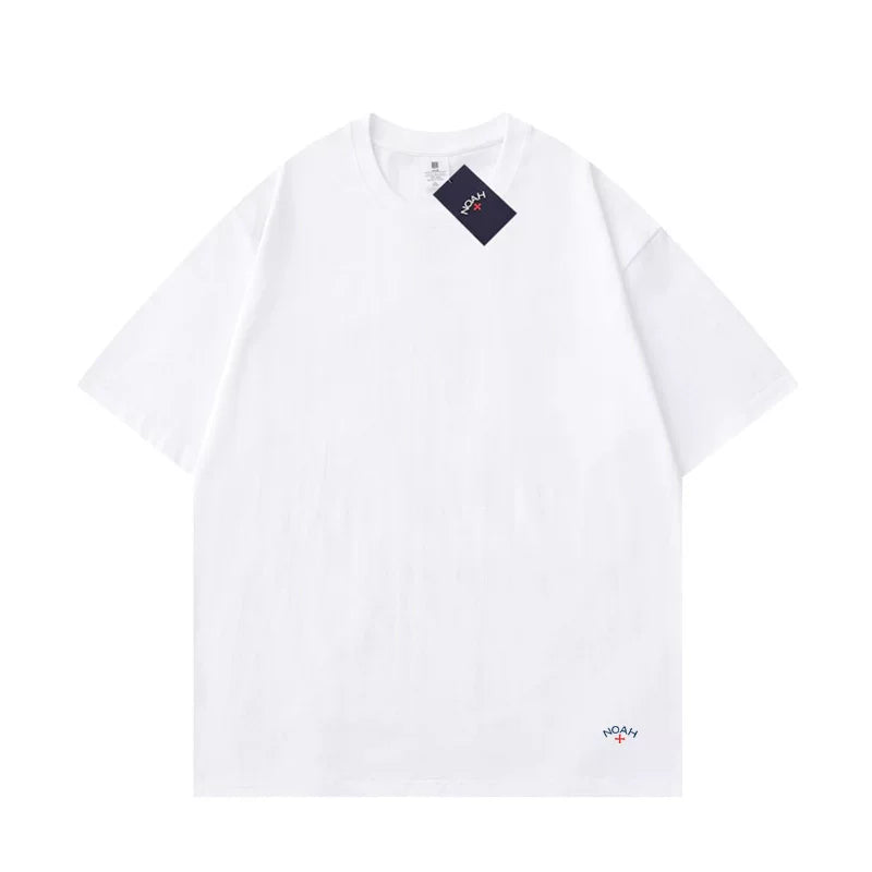 NOAH BWCJ Bottom Small Label Cross American Trendy Brand Casual Loose Cotton Short sleeved T-shirt for Men and Women Couple