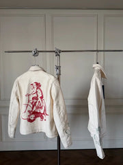 ERD Premium Embroidered Split Cowhide Leather Biker Jacket