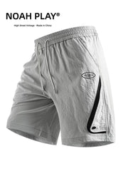 NOAH PLAY workwear shorts for men in summer, thin ice silk style, quick drying, loose fit, plus size, sporty and casual five quarter pants trend