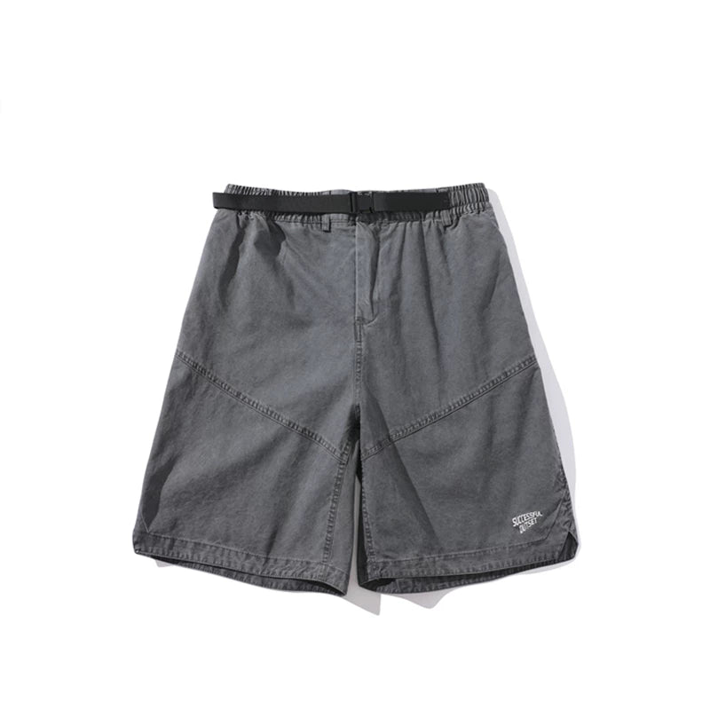GcBrand SS24 retro themed elements with adjustable waist design, casual five quarter pants embroidered shorts