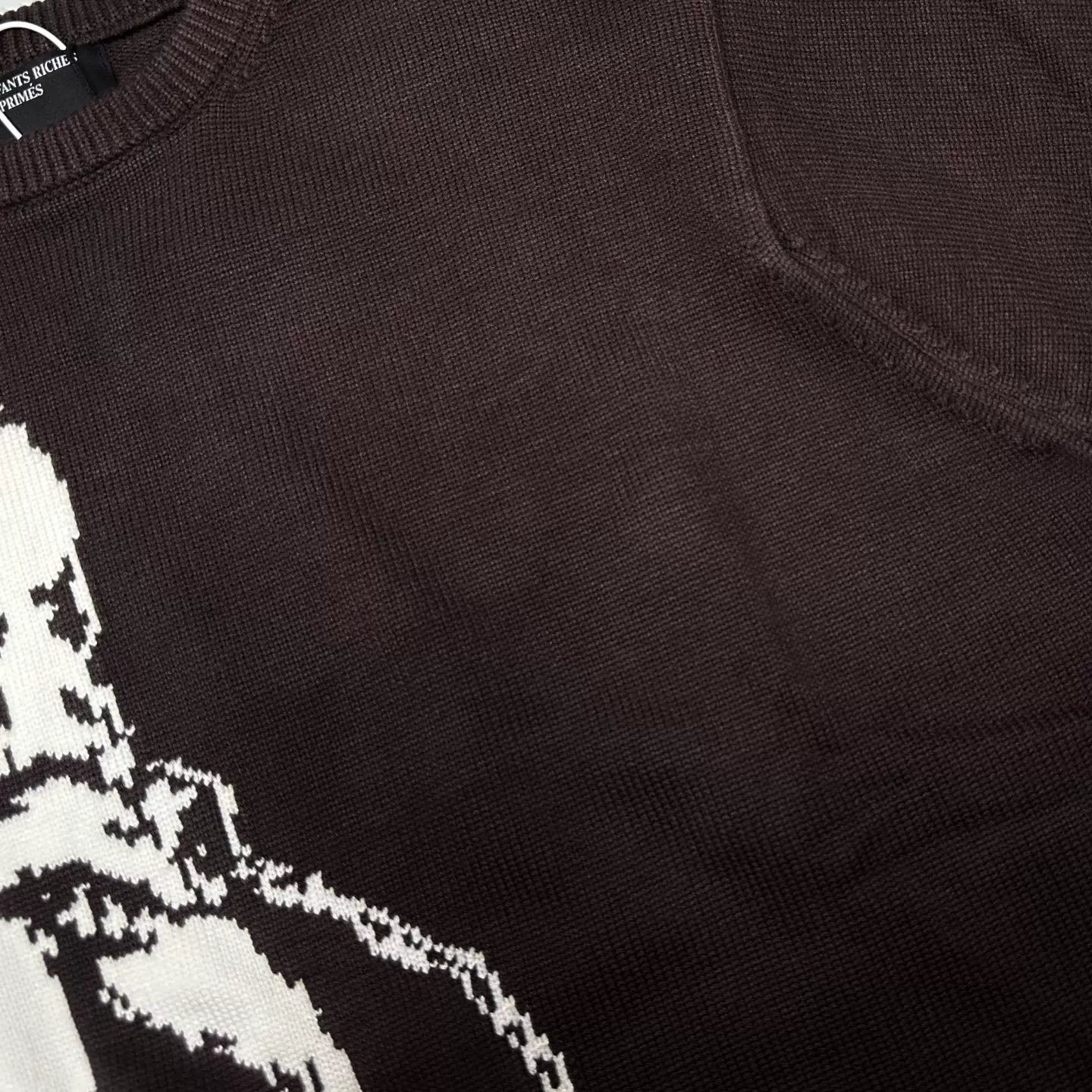 ERD Vintage Cartoon Print Crewneck Loose Knit Sweater