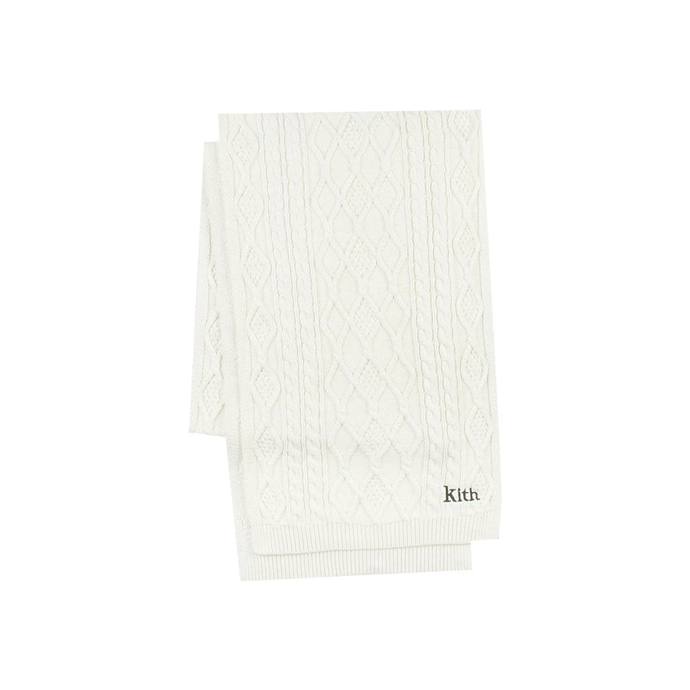 Kith embroidery winter versatile Fried Dough Twists lovers thickened warm wool knitting shawl scarf for men and women lovers