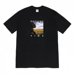 Supreme "Time" Landscape Graphic 240g Cotton Streetwear Tee