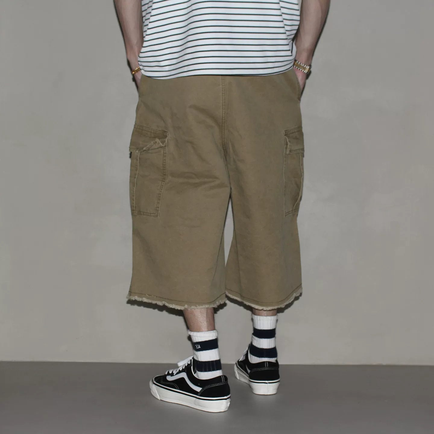 GcBrand Lab SS26 Retro themed elements Japanese casual loose multi pocket workwear men's cropped pants