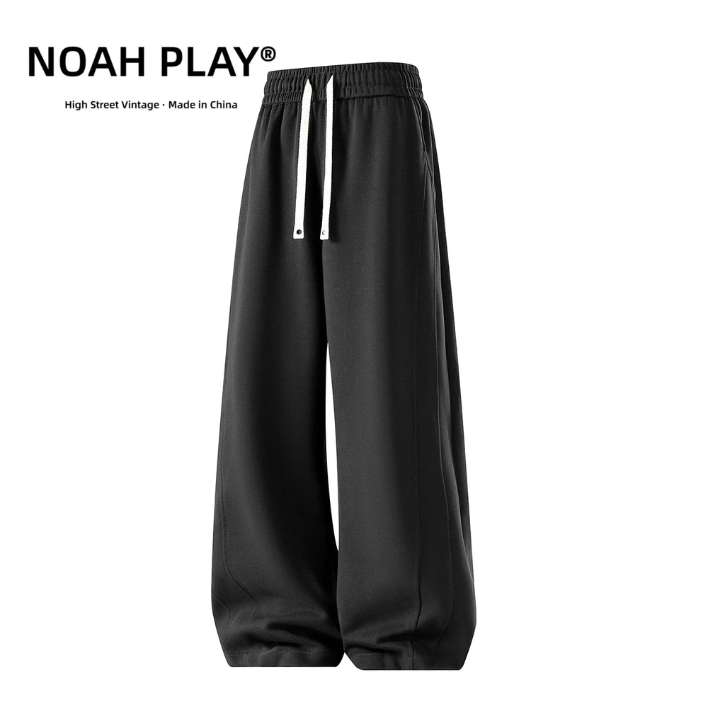 NOAH PLAY Summer Retro Wide Leg Health Pants for Men, Thin, Loose, Straight Tube, Sagging Texture, Casual Sports Pants