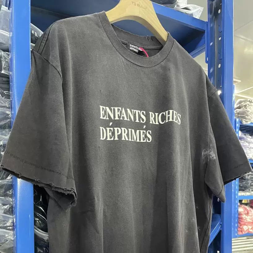 ERD Classic Logo Distressed Washed Grey Tee