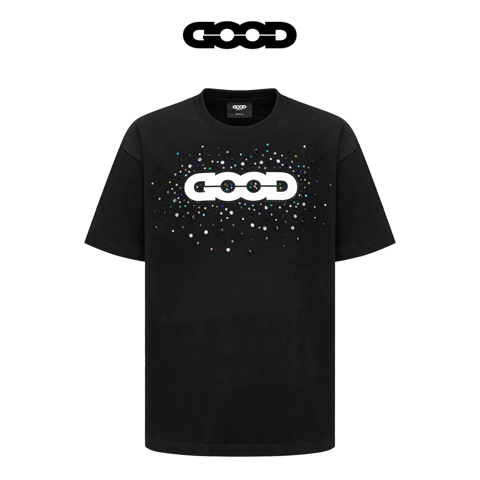 GOODBRAND Summer Gemstone Luxury Light Luxury Men's and Women's T-Shirts Heavy Weight Cotton Short Sleeve Hot Diamond Couple's Top