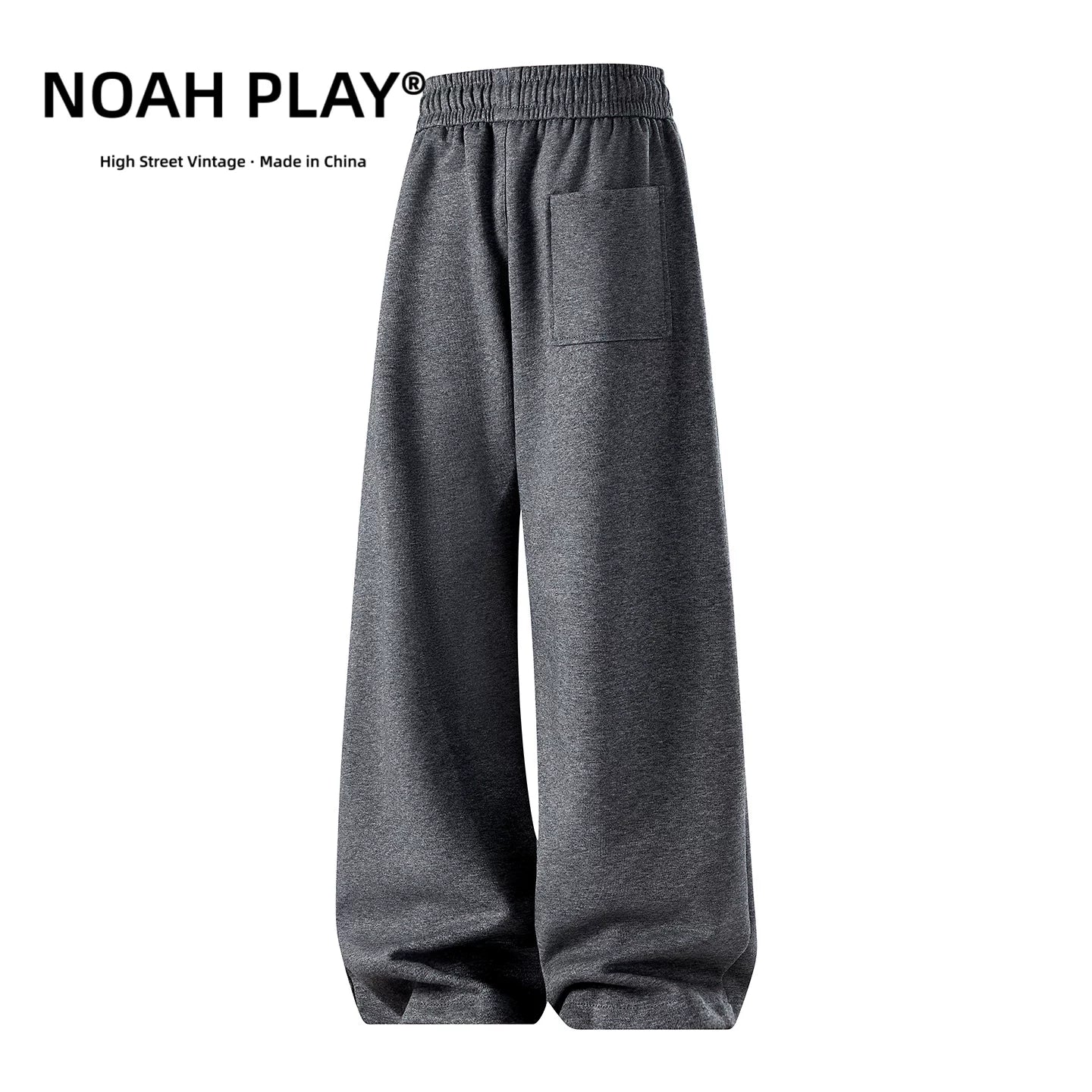 NOAH PLAY Summer Retro Wide Leg Health Pants for Men, Thin, Loose, Straight Tube, Sagging Texture, Casual Sports Pants