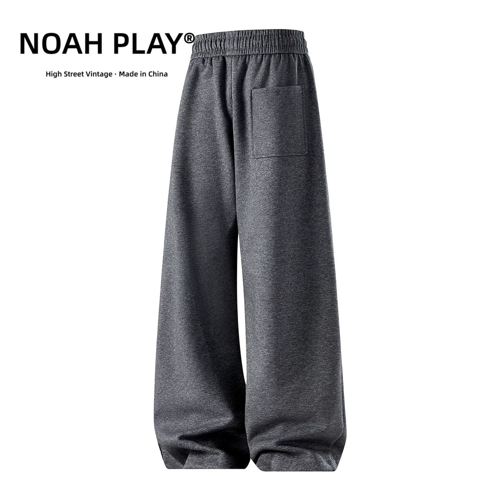 NOAH PLAY Summer Retro Wide Leg Health Pants for Men, Thin, Loose, Straight Tube, Sagging Texture, Casual Sports Pants