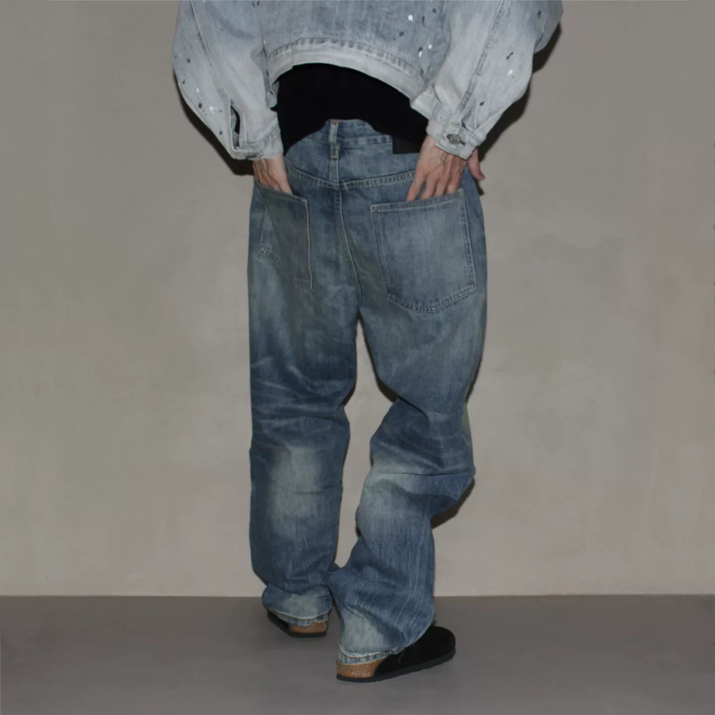 GcBrand Lab Denim Pants Retro themed Japanese handmade washed denim jeans