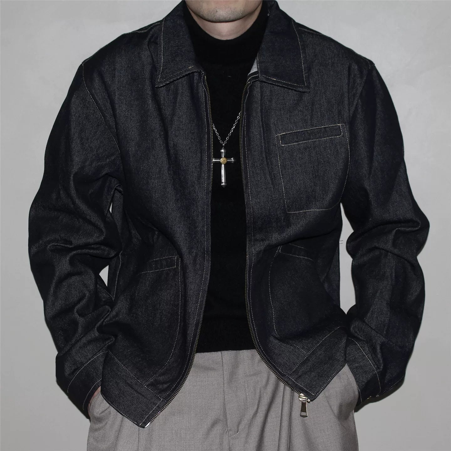 GcBrand Lab Jacket 复古主题元素 日系休闲简约牛仔夹克上衣外套