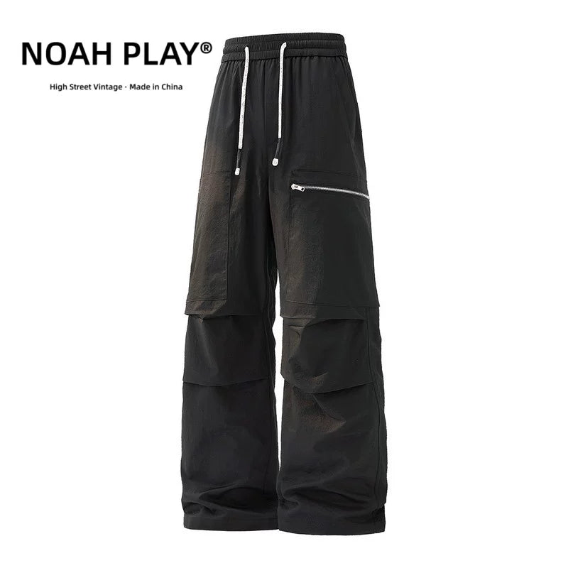 NOAH PLAY 潮牌工装裤男夏季薄款速干宽松直筒阔腿美式高街伞兵裤