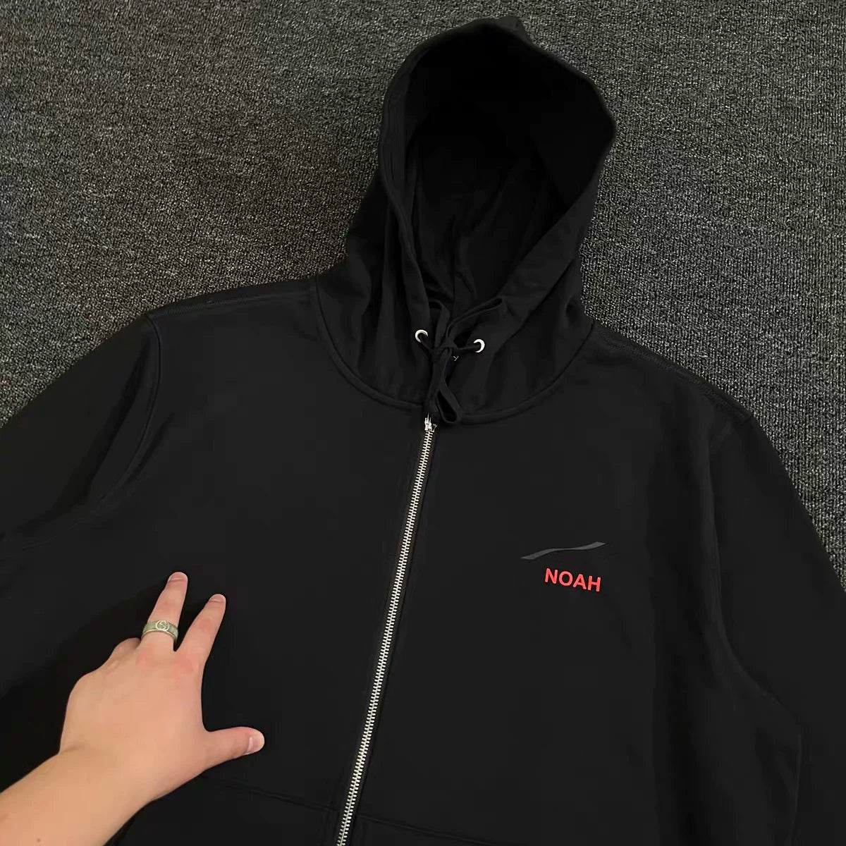 NOAH MARS autumn new product waves American casual hooded sweatshirt wool trendy zipper jacket men