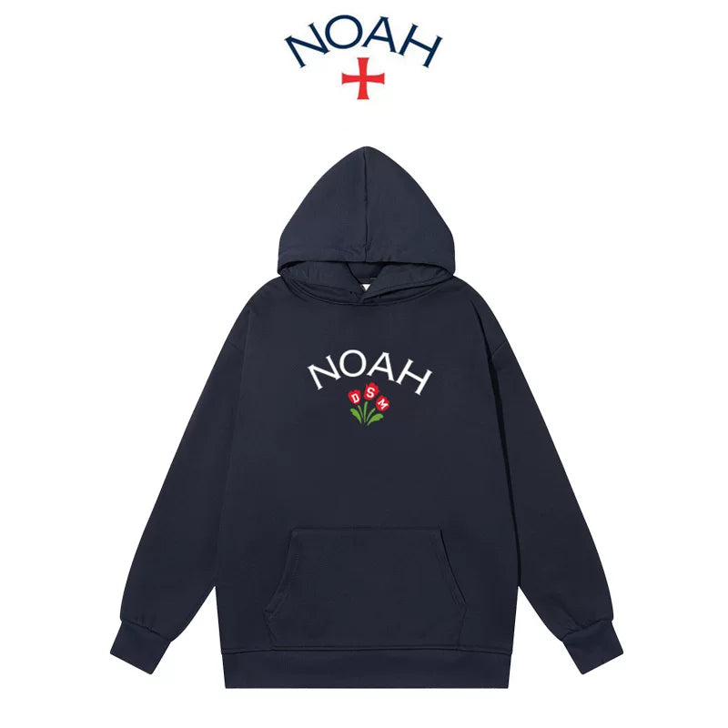 NOAH 秋冬白色连帽卫衣男美式潮牌帽衫套头加绒情侣外套