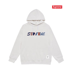 Supreme Mixed Font Hoodie – White