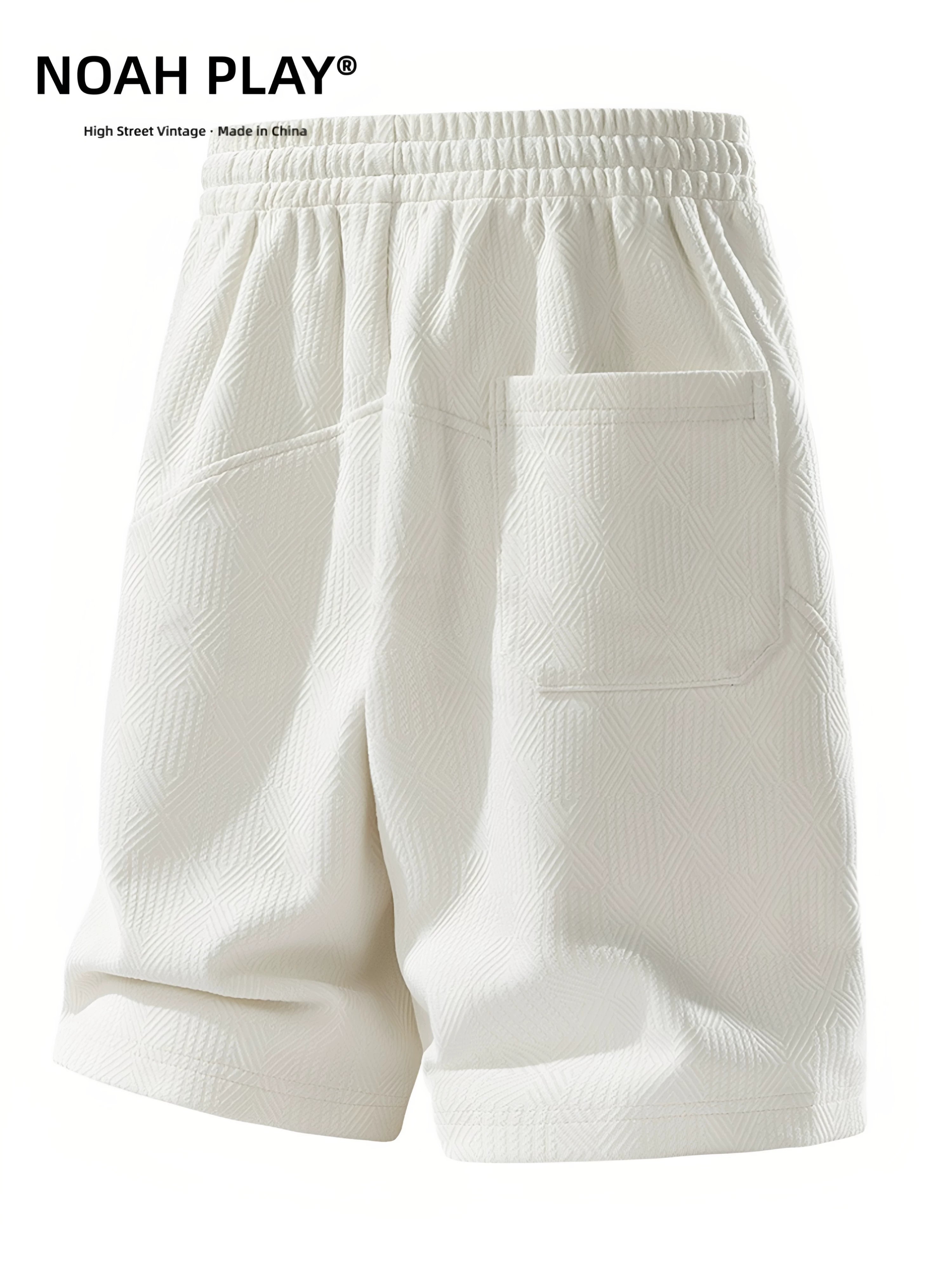 NOAH PLAY Jacquard Texture Shorts Men's Summer Loose Large Wide Leg Pentagram Pants Casual Retro Middle Pants Trendy