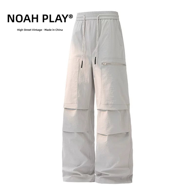 NOAH PLAY 潮牌工装裤男夏季薄款速干宽松直筒阔腿美式高街伞兵裤