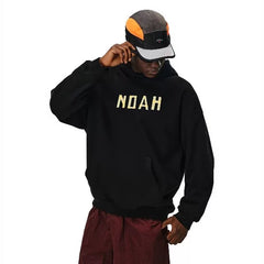 NOAH MARS niche trend brand origami splicing autumn and winter loose American casual couple trend hooded sweatshirt men