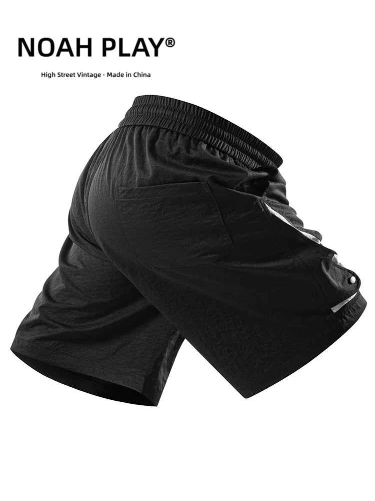 NOAH PLAY workwear shorts for men in summer, thin ice silk style, quick drying, loose fit, plus size, sporty and casual five quarter pants trend