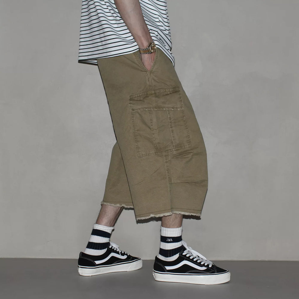 GcBrand Lab SS26 Retro themed elements Japanese casual loose multi pocket workwear men's cropped pants