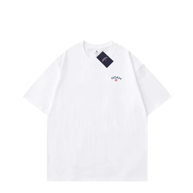 NOAH BWCJ small logo cross simple casual summer trendy brand couple heavyweight pure cotton short sleeved T-shirt for men and women