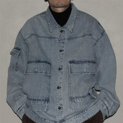 GcBrand Lab Denim Jacket 日系复古水洗做旧多口袋夹克 牛仔外套