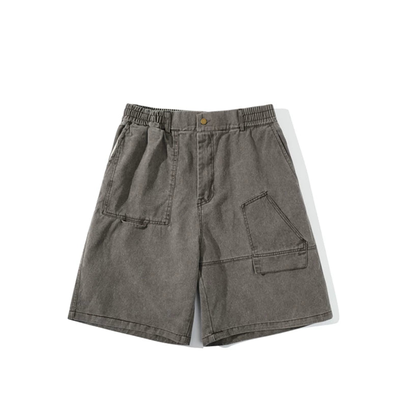 GcBrand SS24 Retro themed elements American retro street casual five quarter pants workwear denim shorts