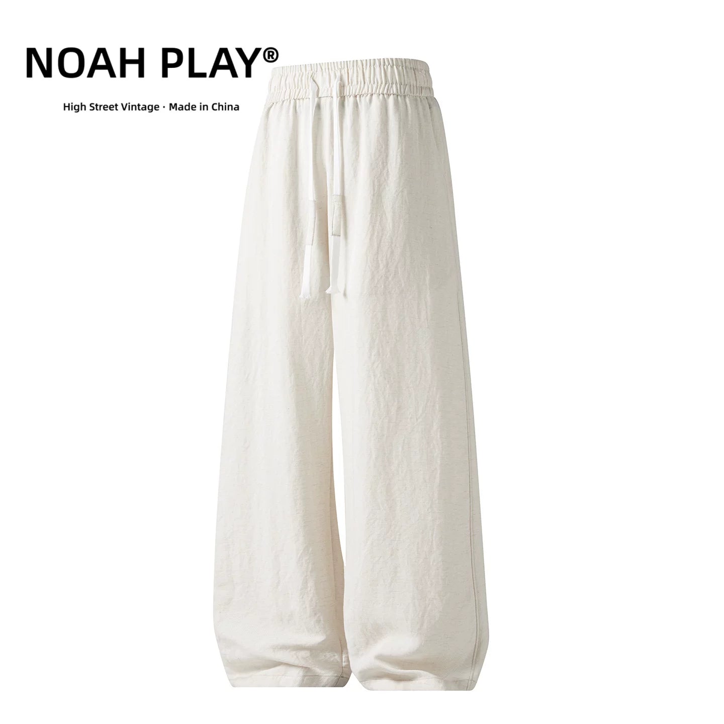 NOAH PLAY 复古莱赛尔天丝亚麻阔腿裤男夏季薄款宽松直筒休闲长裤