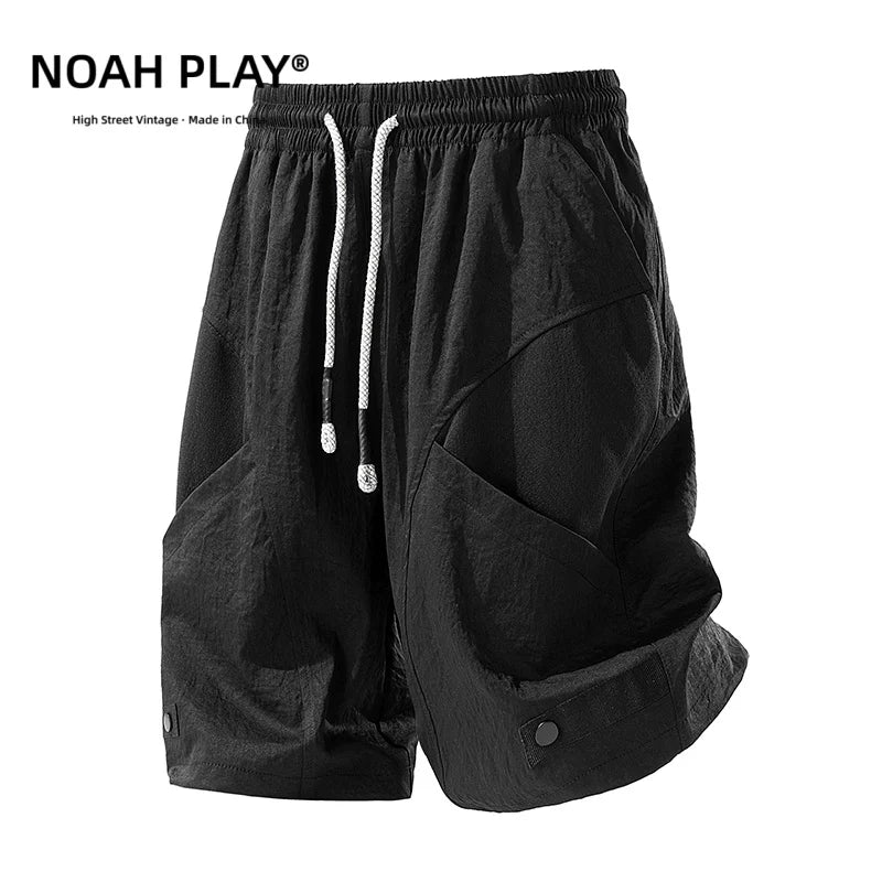 NOAH PLAY 街头机能风冰丝工装短裤男夏季宽松休闲运动潮牌五分裤