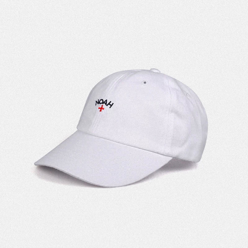 Noah style hat, cross embroidered duckbill hat, European and American high street solid color curved brim hat, versatile and simple hat