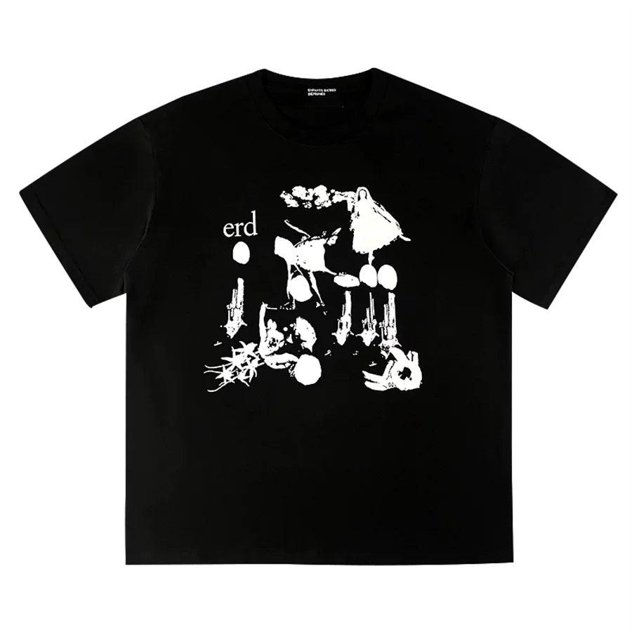 ERD Vintage Oversized Cartoon Graphic Tee Shirt