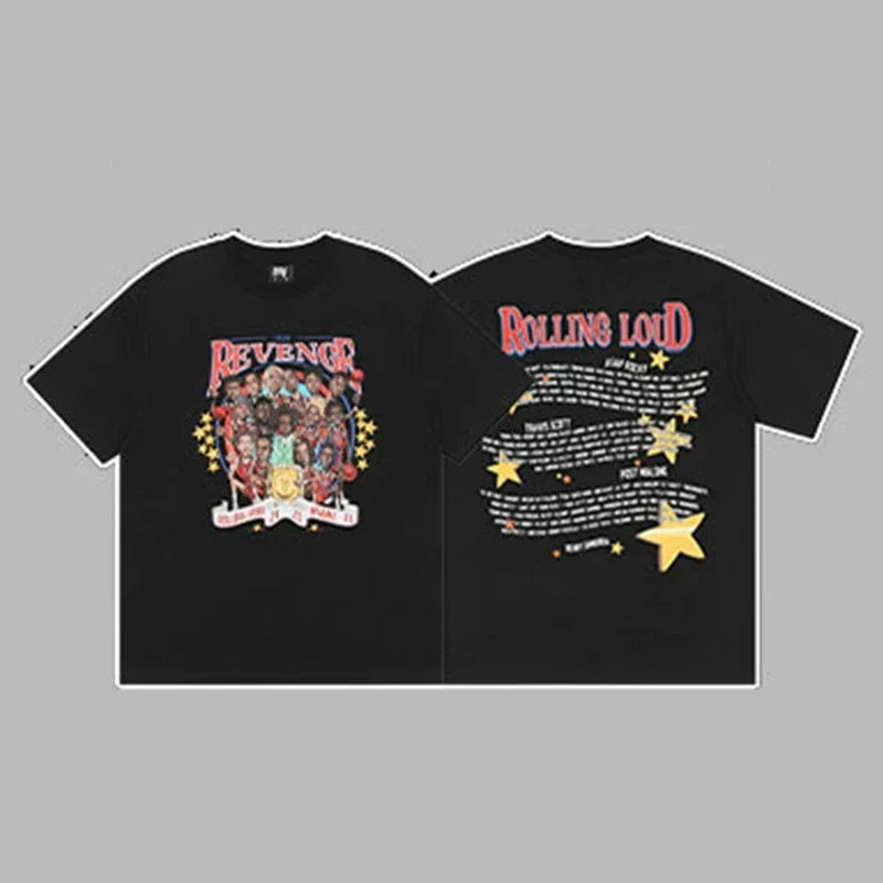 Revenge x Rolling Loud Festival Graphic Short Sleeve T-Shirt Black