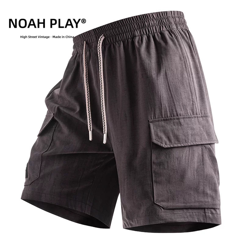 NOAH PLAY 扎染冰丝工装短裤男夏季潮牌宽松抽绳休闲街头风五分裤