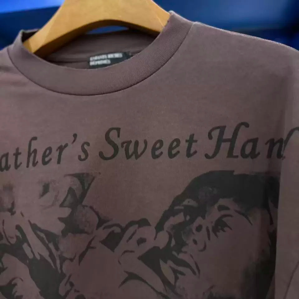 ERD High Street Vintage Washed Brown Letter Long-Tee