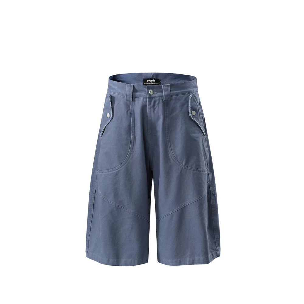 GcBrand SS26 retro themed elements washed and worn design loose straight leg pants workwear cropped pants