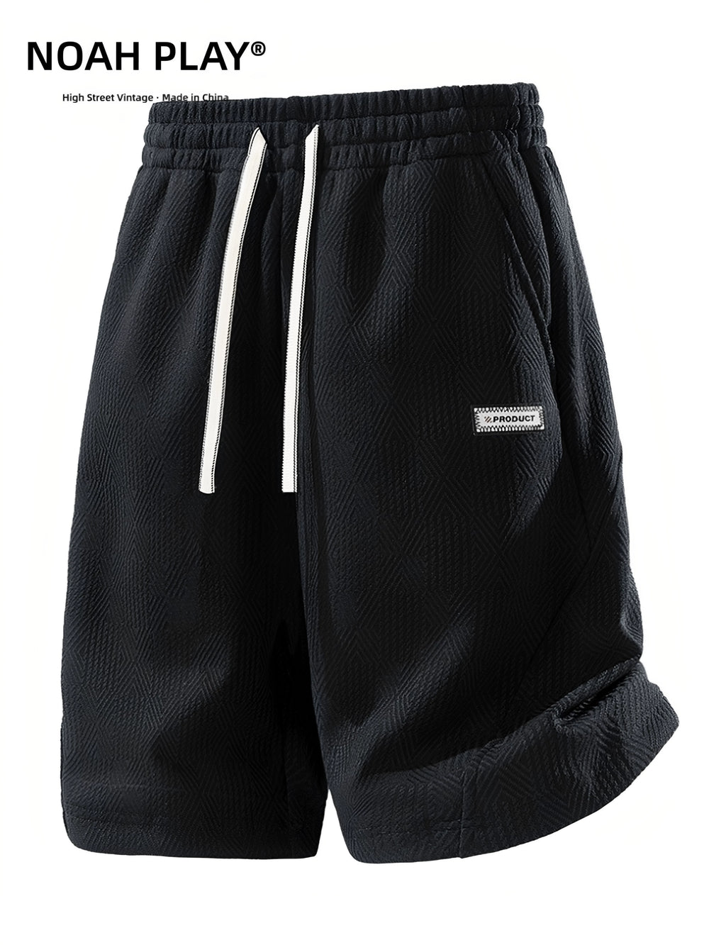 NOAH PLAY Jacquard Texture Shorts Men's Summer Loose Large Wide Leg Pentagram Pants Casual Retro Middle Pants Trendy