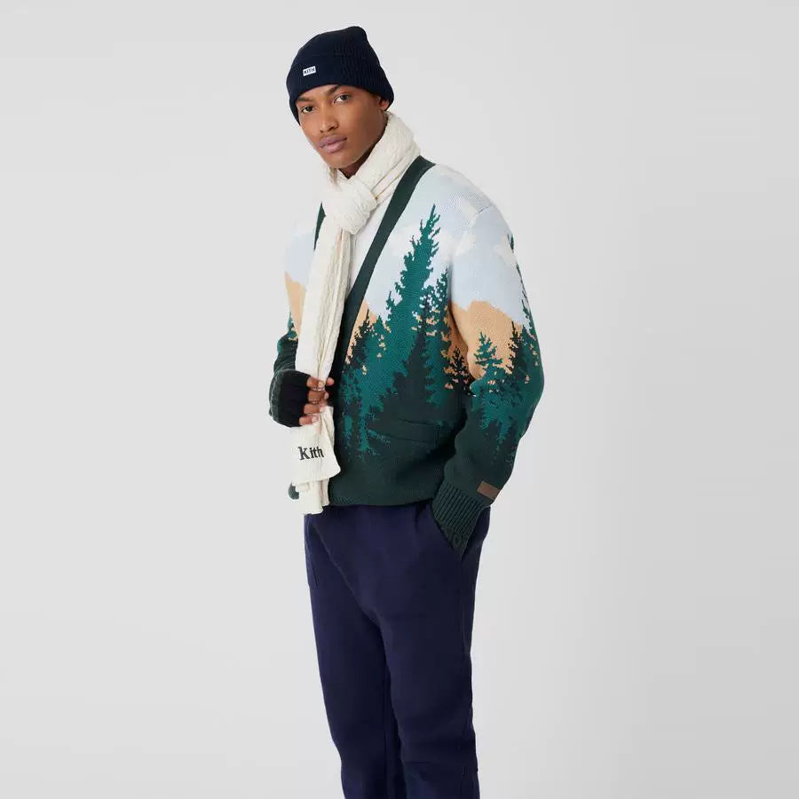 Kith embroidery winter versatile Fried Dough Twists lovers thickened warm wool knitting shawl scarf for men and women lovers