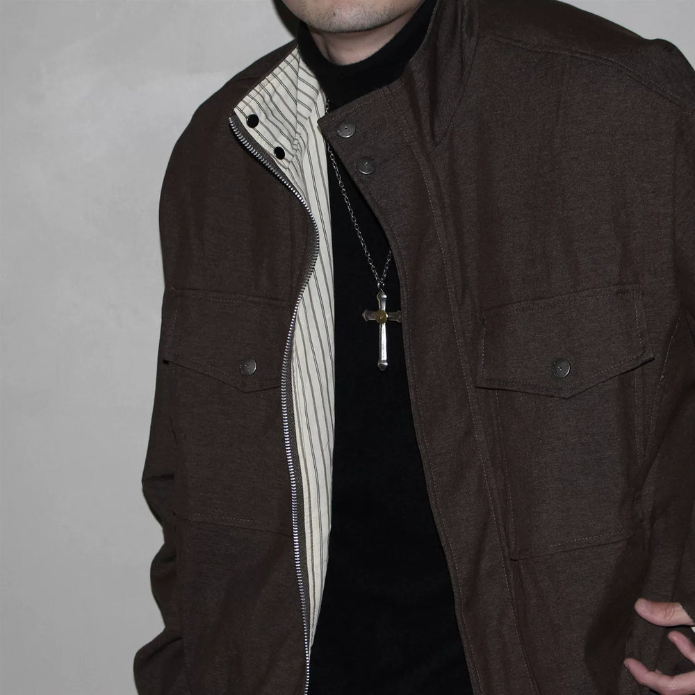 GcBrand Lab Jacket SS26 Retro themed elements, large pocket design, stand up collar jacket jacket jacket