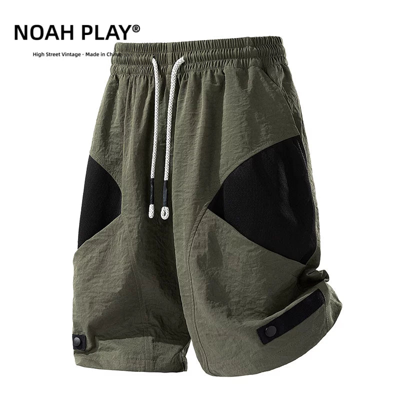 NOAH PLAY 街头机能风冰丝工装短裤男夏季宽松休闲运动潮牌五分裤