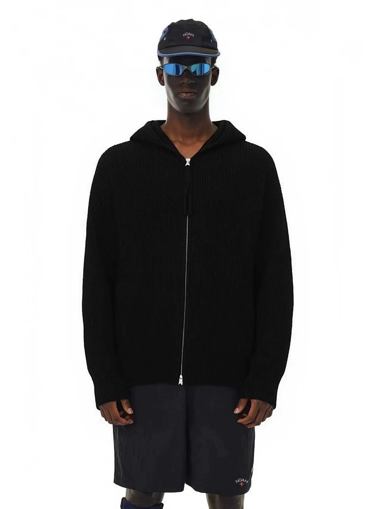 NOAH MARS American casual fashion brand autumn and winter old money style double-sided zipper knitted cardigan hooded sweater jacket
