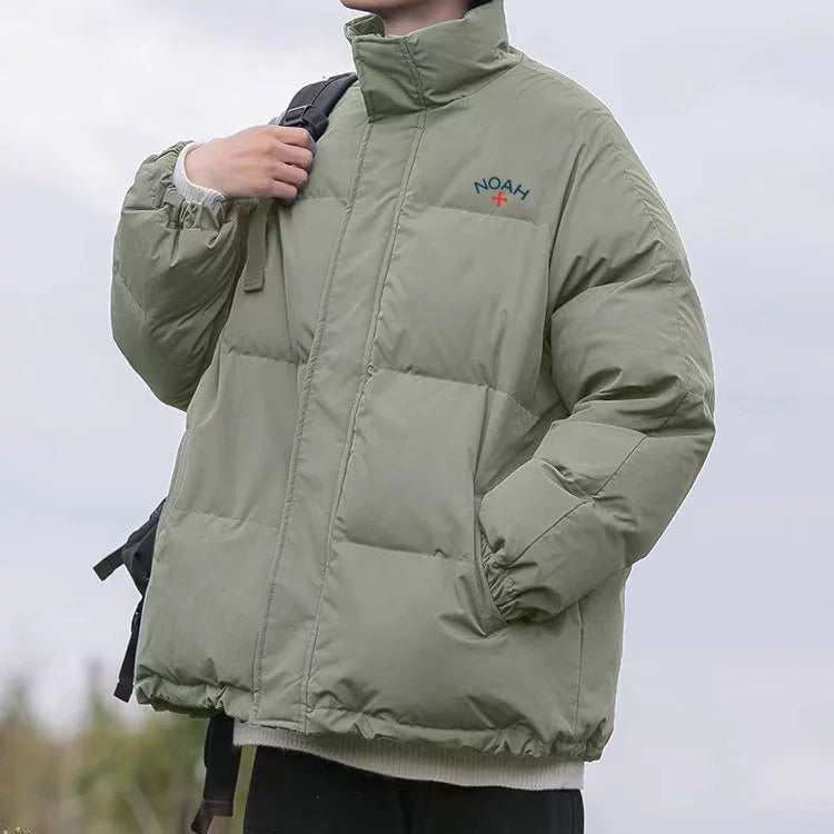 NOAH十字架潮牌羽绒服男装宽松冬季外套女休闲立领棉衣服加厚青年