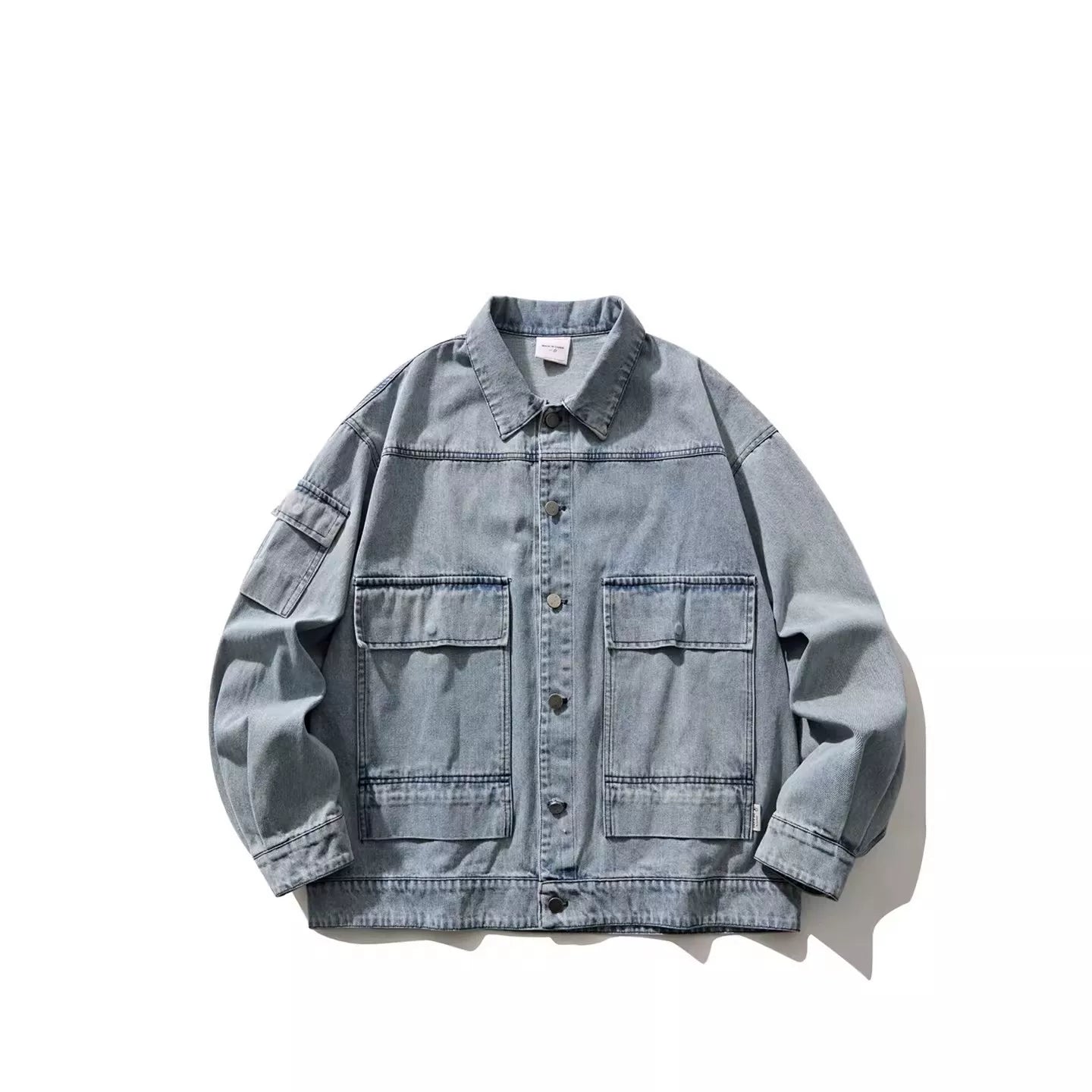 GcBrand Lab Denim Jacket 日系复古水洗做旧多口袋夹克 牛仔外套