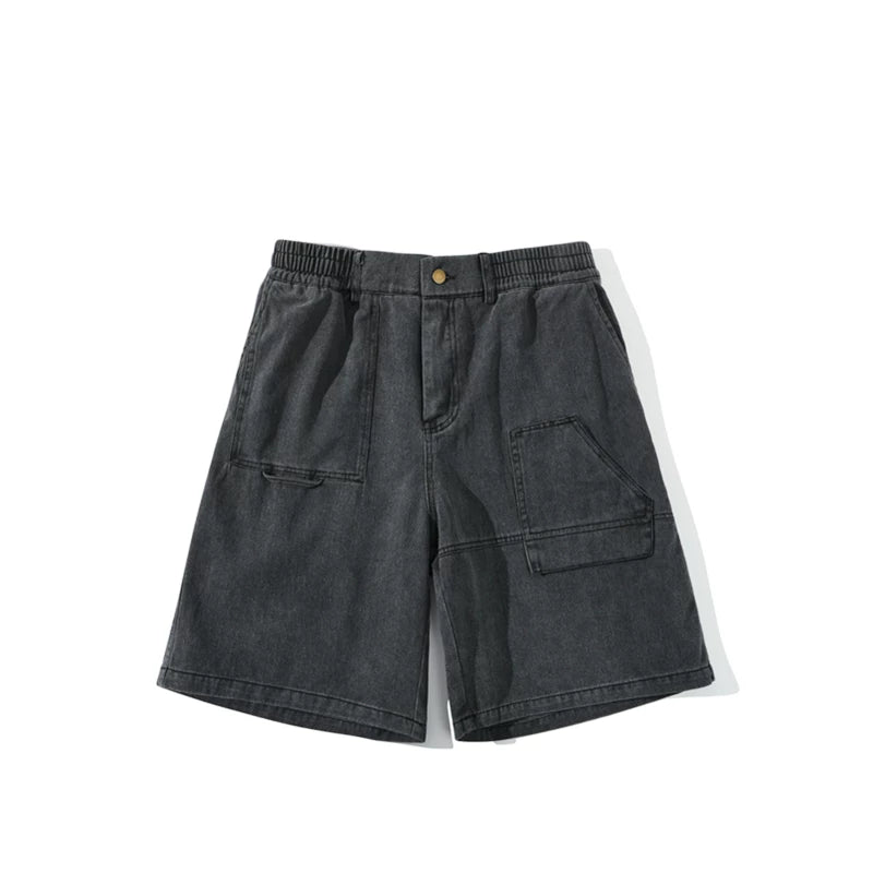 GcBrand SS24 Retro themed elements American retro street casual five quarter pants workwear denim shorts