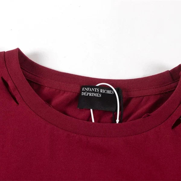 ERD melancholic Oversized Distressed Slogan Graphic Tee