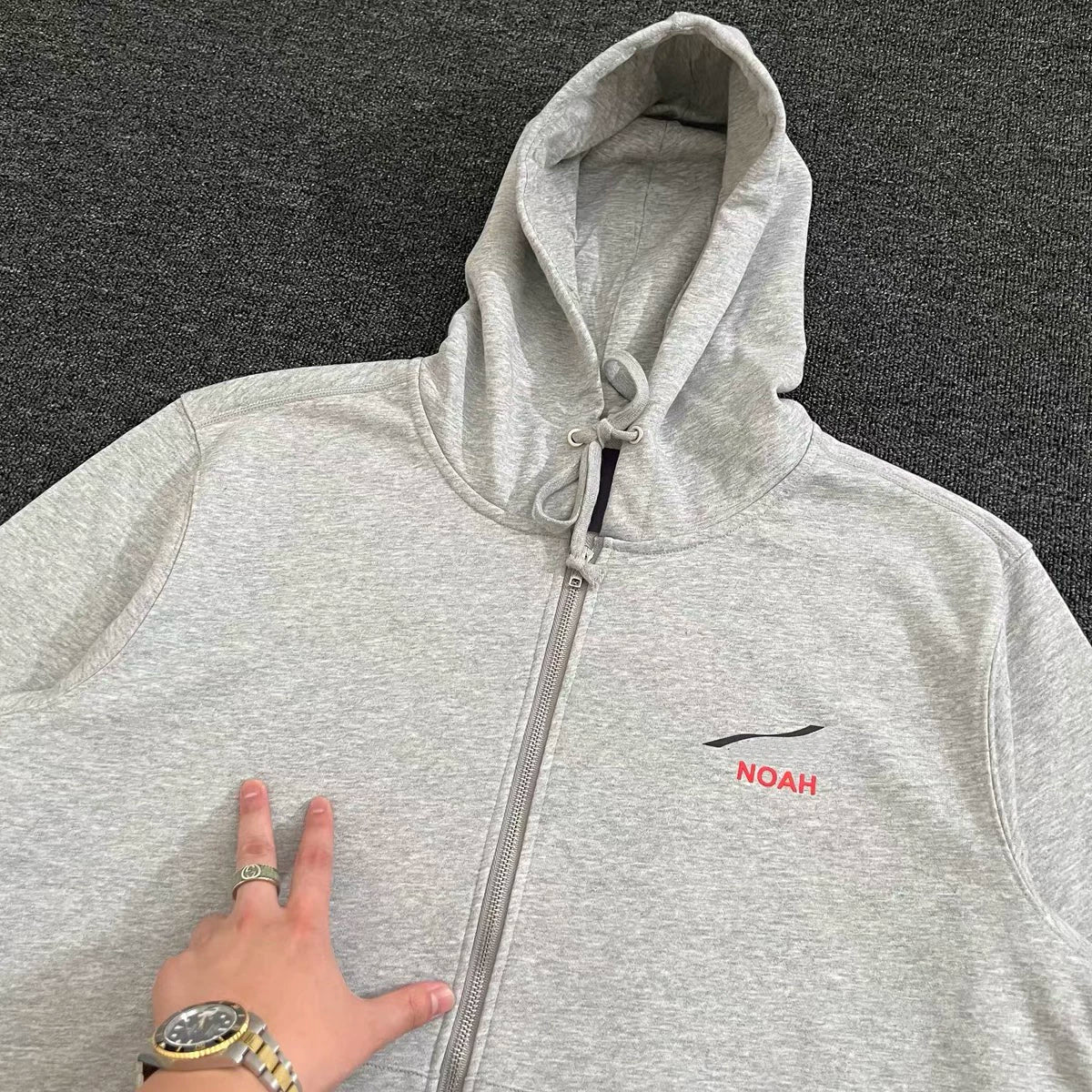 NOAH MARS autumn new product waves American casual hooded sweatshirt wool trendy zipper jacket men