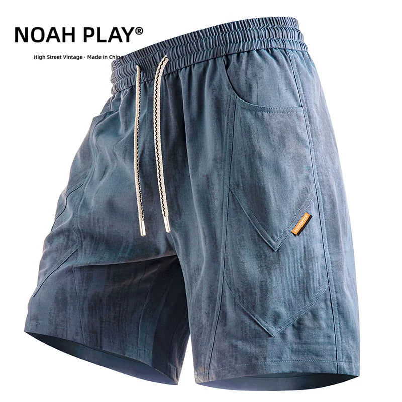 NOAH OLAY retro washed distressed shorts men's loose oversized workwear five quarter pants summer casual sports pants