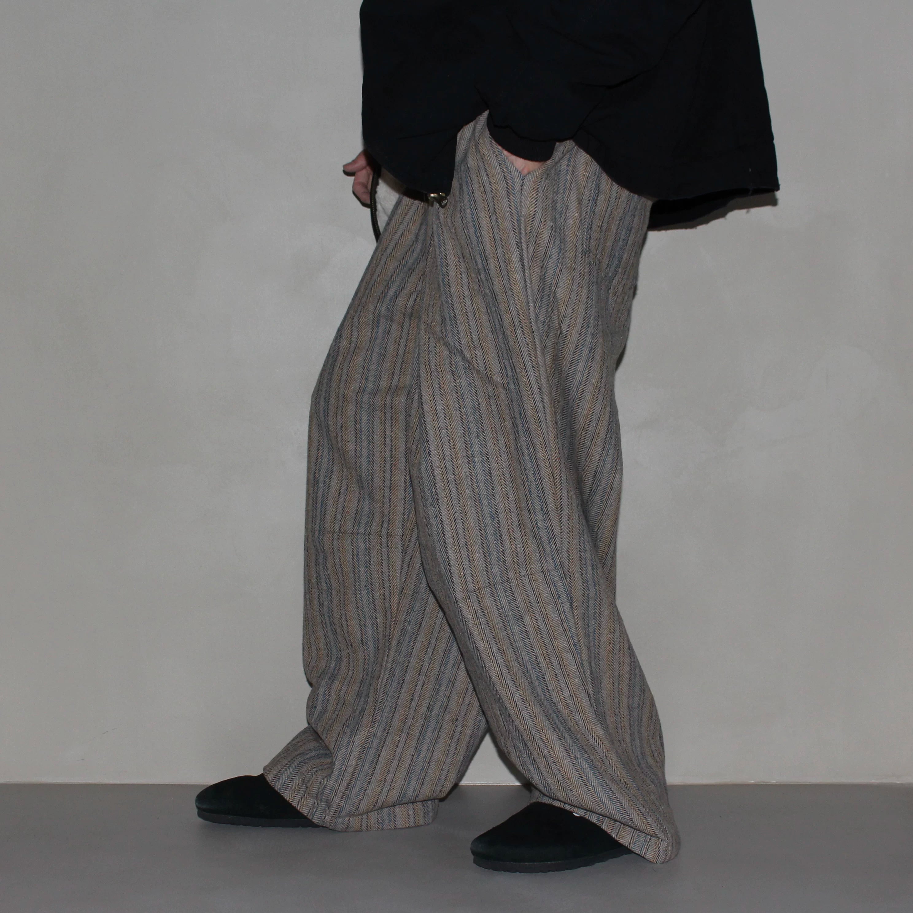 GcBrand Lab AW25 Retro themed elements American casual versatile striped pants Thick woolen pants